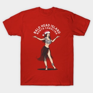 Bald Head Island, NC Christmas Vacationing Holiday Hula Girl T-Shirt